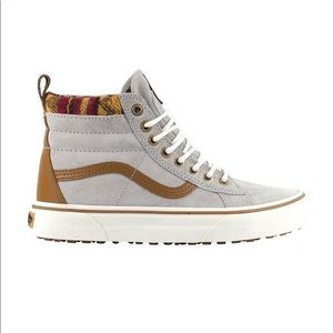 Vans Sk8-Hi MTE Retro Knit Grey Suede Aztec Flannel Scotchgard Shoes